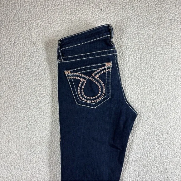 Big Star Liv Skinny Thick Stitch Jeans Women’s 26 R Stretch Dark Wash Low Rise - Picture 15 of 16